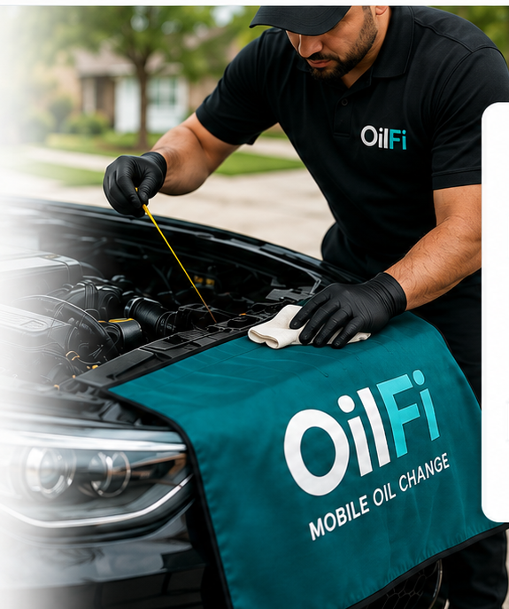 OilFi mobile technician servicing a vehicle